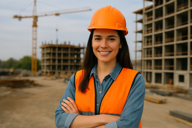Female worker on B&C site