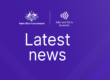 Purple gradient banner with the Australian Government crest and Jobs and Skills Australia logos, and the large text 'Latest news'.